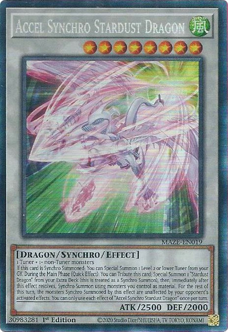 Accel Synchro Stardust Dragon [MAZE-EN019] Collector's Rare | Gear Gaming Bentonville