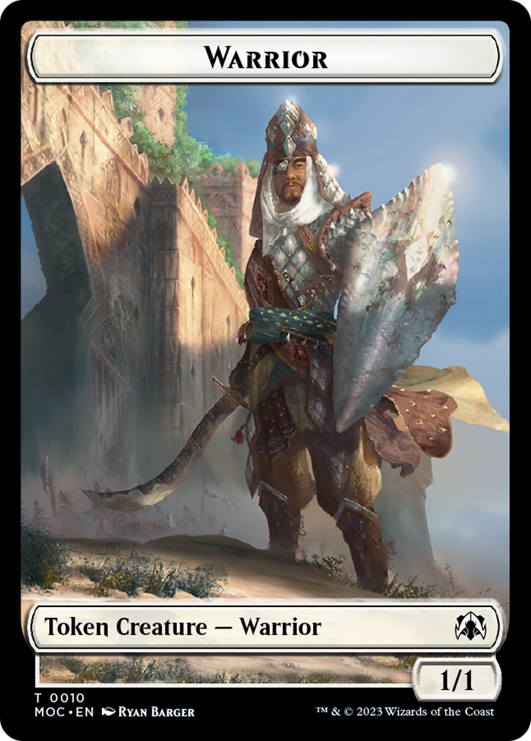 Warrior // Elspeth, Sun's Champion Emblem Double-Sided Token [March of the Machine Commander Tokens] | Gear Gaming Bentonville