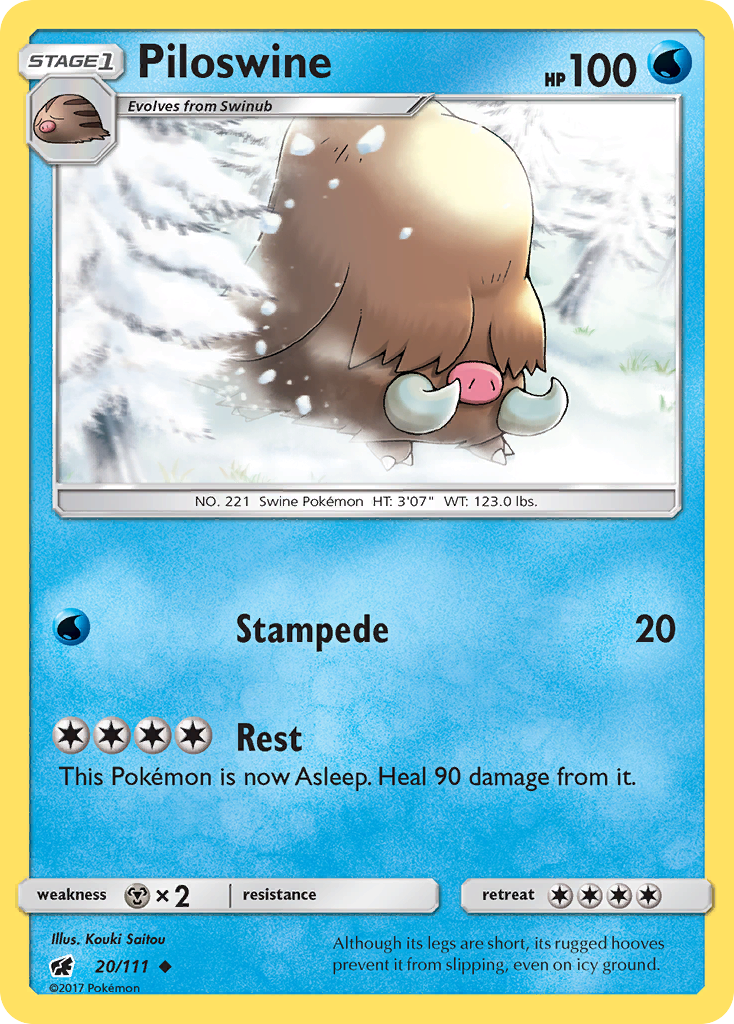 Piloswine (20/111) [Sun & Moon: Crimson Invasion] | Gear Gaming Bentonville