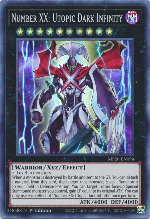 Number XX: Utopic Dark Infinity [MP20-EN094] Super Rare | Gear Gaming Bentonville