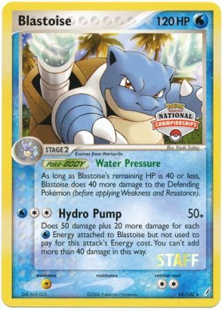 Blastoise (14/100) (National Championship Promo Staff) [EX: Crystal Guardians] | Gear Gaming Bentonville