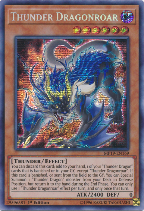 Thunder Dragonroar [MP19-EN169] Prismatic Secret Rare | Gear Gaming Bentonville