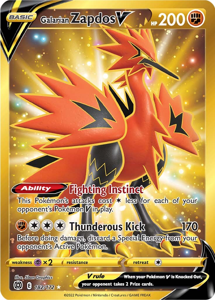 Galarian Zapdos V (182/172) [Sword & Shield: Brilliant Stars] | Gear Gaming Bentonville