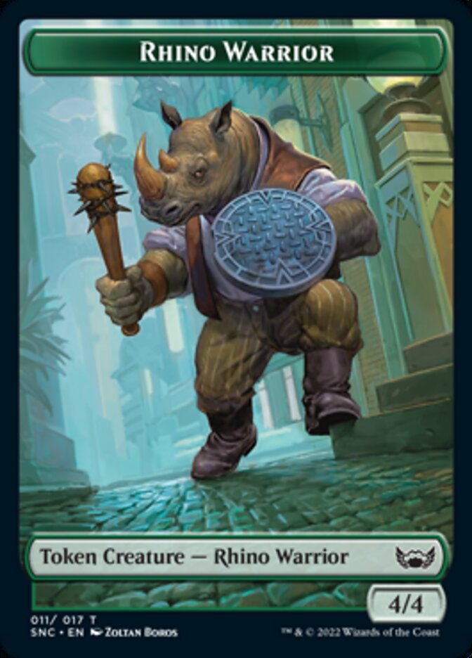 Cat // Rhino Warrior Double-sided Token [Streets of New Capenna Tokens] | Gear Gaming Bentonville