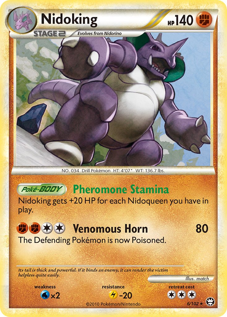 Nidoking (6/102) (Cracked Ice Holo) (Theme Deck Exclusive) [HeartGold & SoulSilver: Triumphant] | Gear Gaming Bentonville