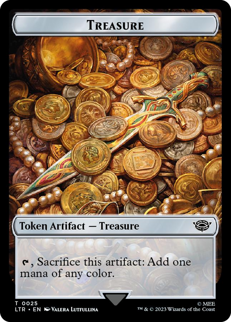 Treasure // Food (0023) Double-Sided Token (Surge Foil) [The Lord of the Rings: Tales of Middle-Earth Tokens] | Gear Gaming Bentonville