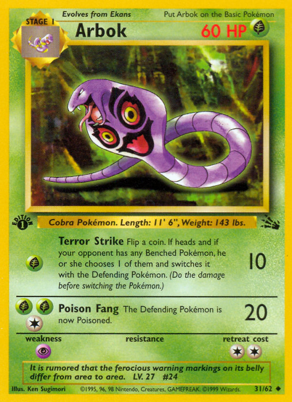 Arbok (31/62) [Fossil 1st Edition] | Gear Gaming Bentonville