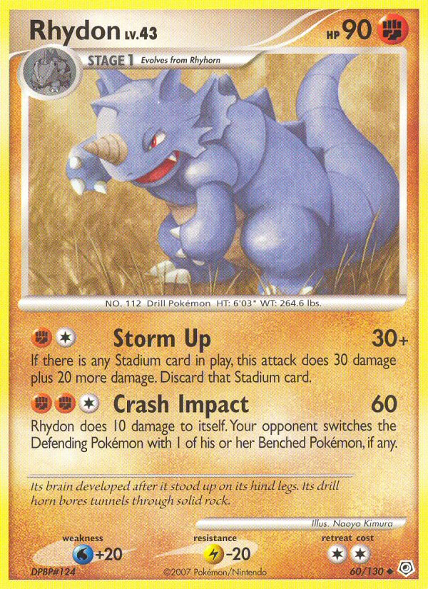 Rhydon (60/130) [Diamond & Pearl: Base Set] | Gear Gaming Bentonville