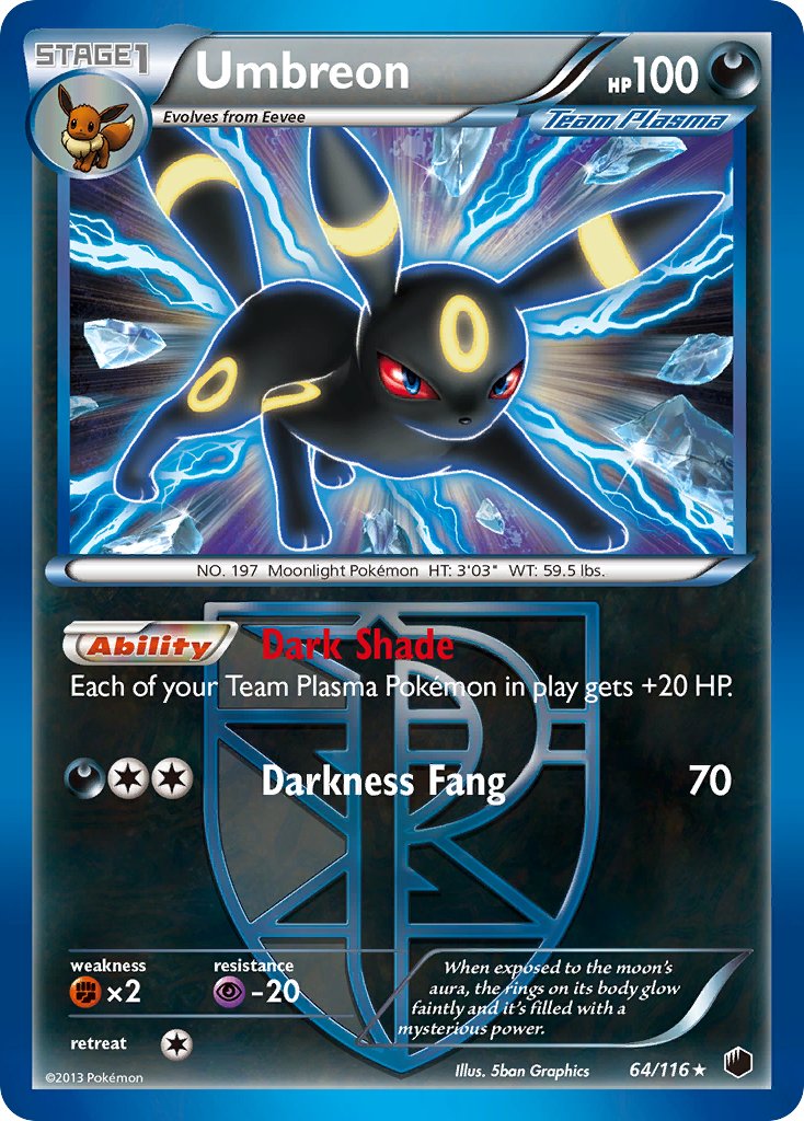 Umbreon (64/116) (Moltres Legendary Battle Deck) (Theme Deck Exclusive) [Black & White: Plasma Freeze] | Gear Gaming Bentonville