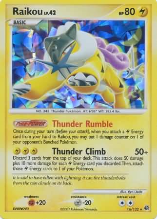 Raikou (16/132) (Cracked Ice Holo) [Diamond & Pearl: Secret Wonders] | Gear Gaming Bentonville