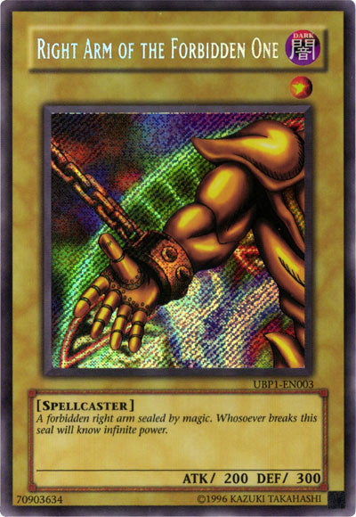 Right Arm of the Forbidden One [UBP1-EN003] Secret Rare | Gear Gaming Bentonville