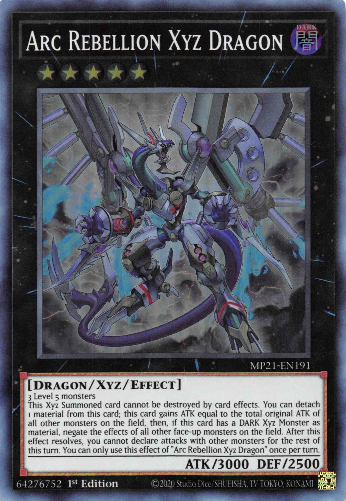 Arc Rebellion Xyz Dragon [MP21-EN191] Super Rare | Gear Gaming Bentonville