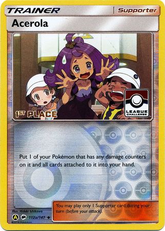 Acerola (112a/147) (League Promo 1st Place) [Sun & Moon: Burning Shadows] | Gear Gaming Bentonville