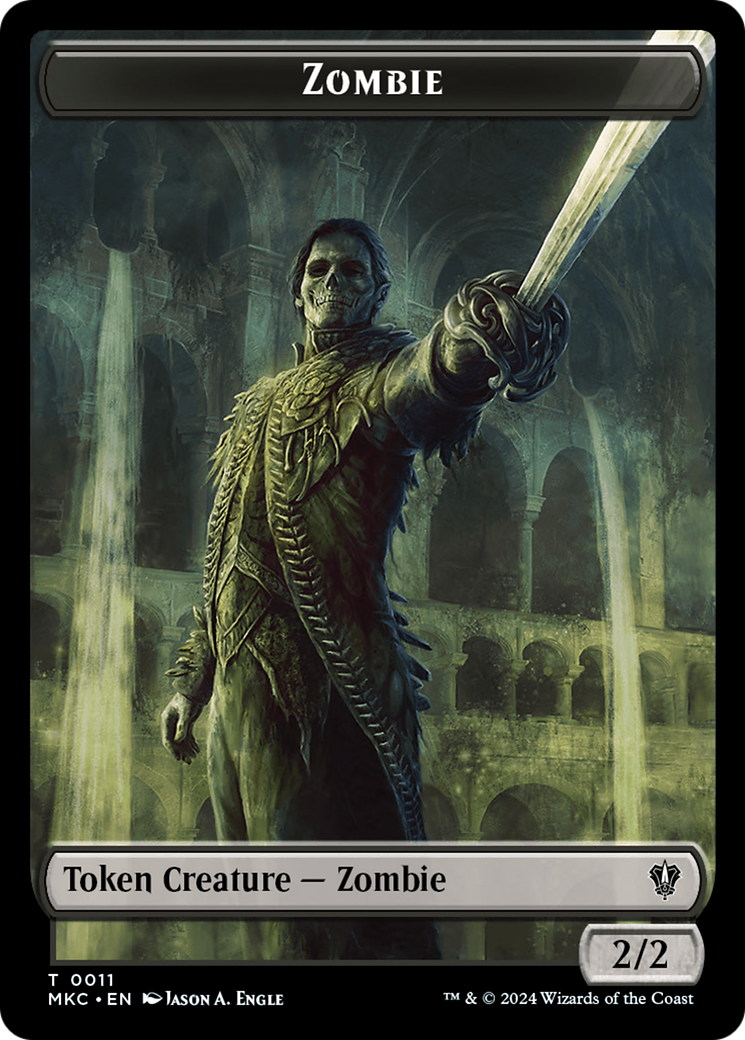 Vizier of Many Faces // Zombie Double-Sided Token [Murders at Karlov Manor Commander Tokens] | Gear Gaming Bentonville