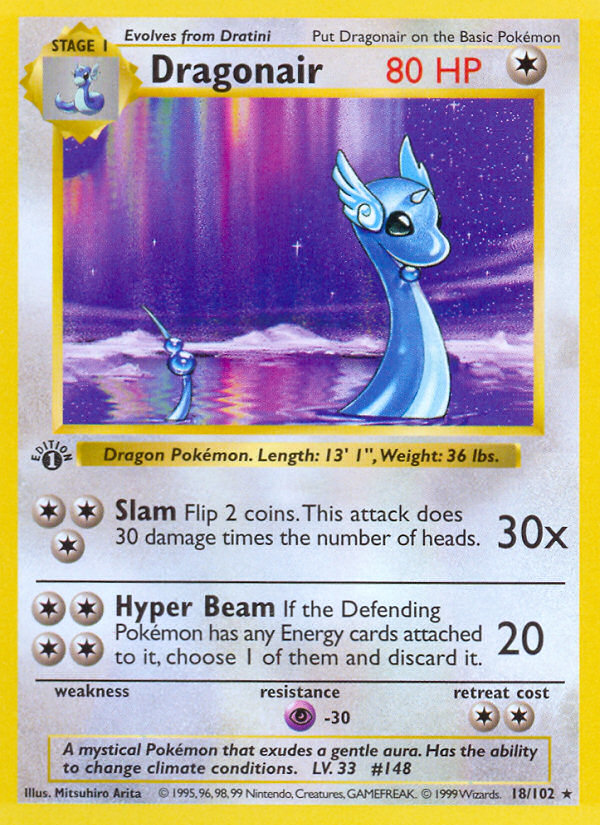 Dragonair (18/102) (Shadowless) [Base Set 1st Edition] | Gear Gaming Bentonville