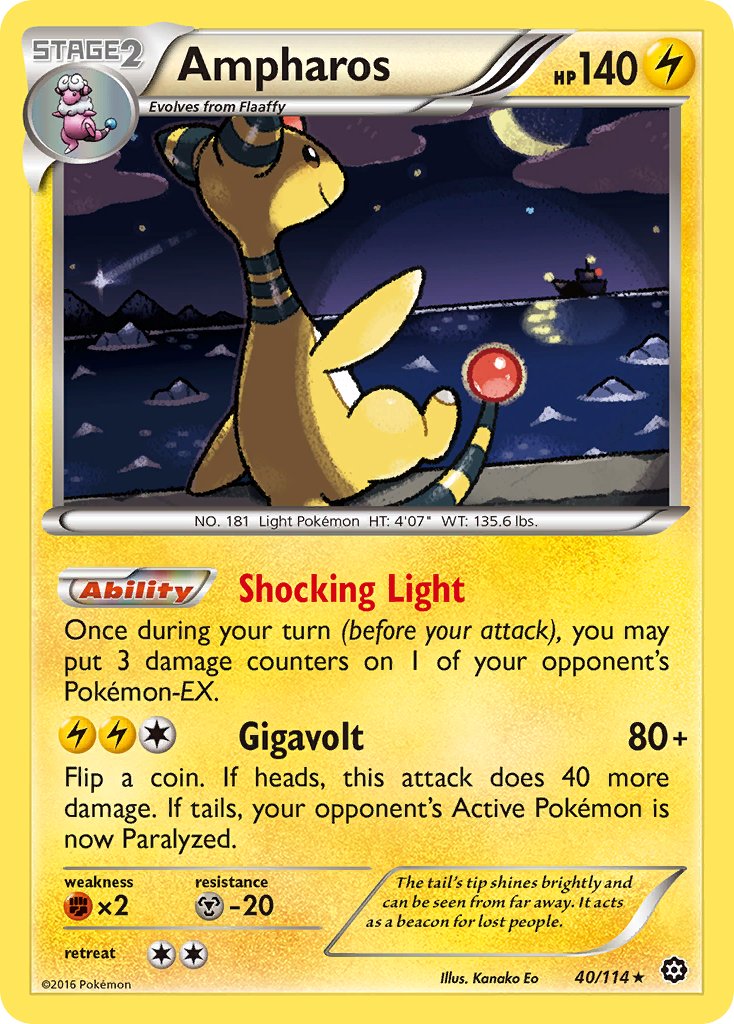 Ampharos (40/114) (Theme Deck Exclusive) [XY: Steam Siege] | Gear Gaming Bentonville