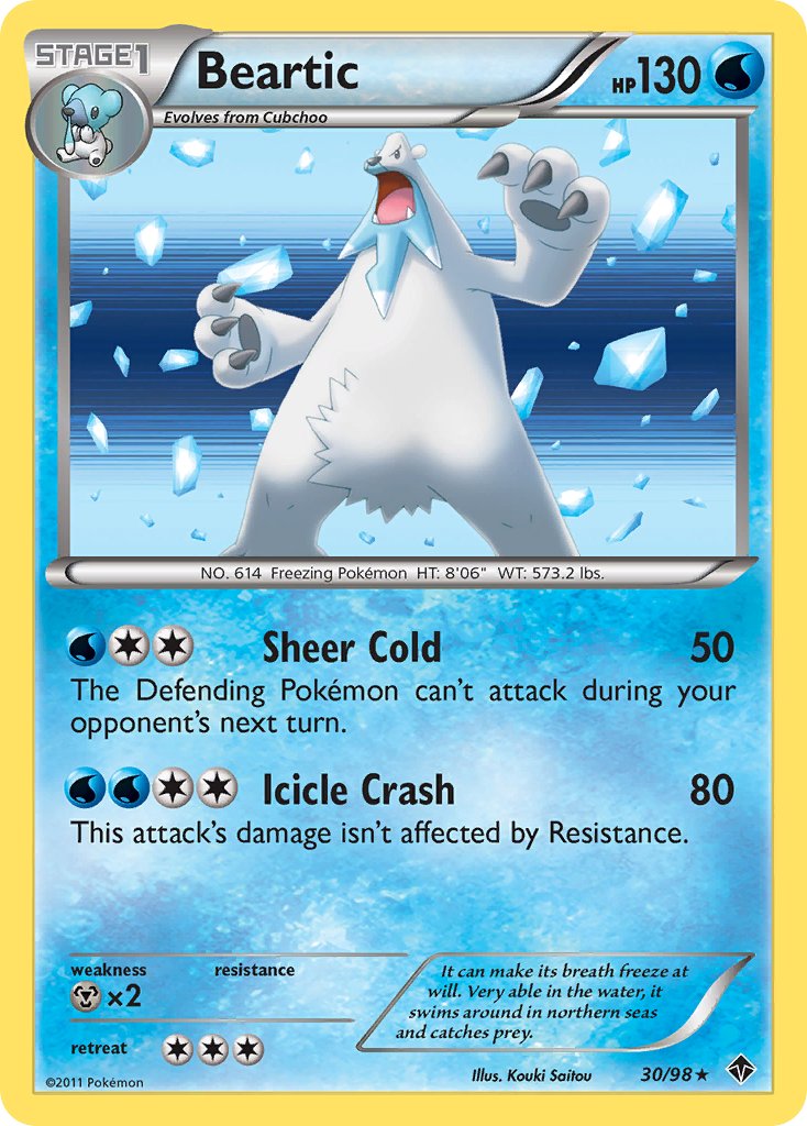 Beartic (30/98) (Cracked Ice Holo) (Blister Exclusive) [Black & White: Emerging Powers] | Gear Gaming Bentonville