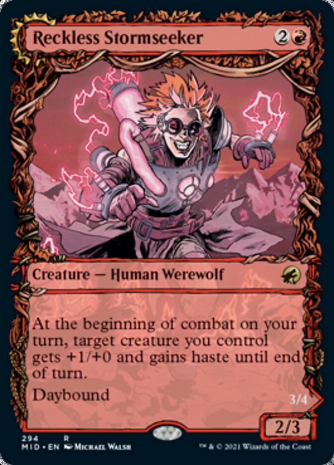 Reckless Stormseeker // Storm-Charged Slasher (Showcase Equinox) [Innistrad: Midnight Hunt] | Gear Gaming Bentonville