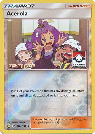 Acerola (112a/147) (League Promo 3rd Place) [Sun & Moon: Burning Shadows] | Gear Gaming Bentonville