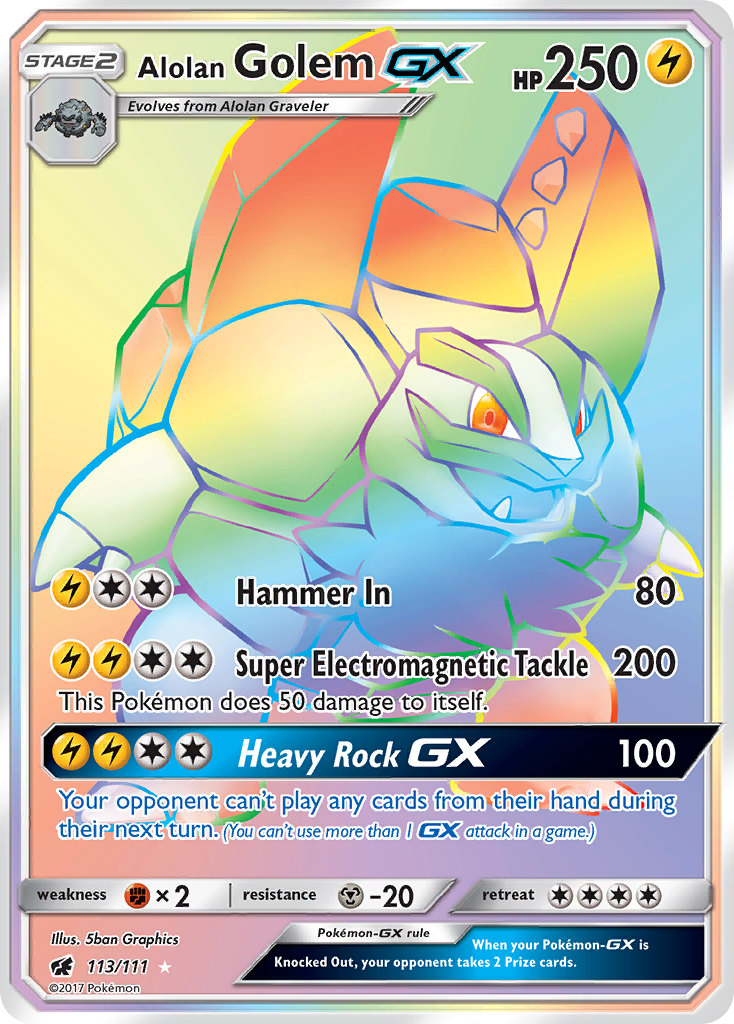 Alolan Golem GX (113/111) [Sun & Moon: Crimson Invasion] | Gear Gaming Bentonville