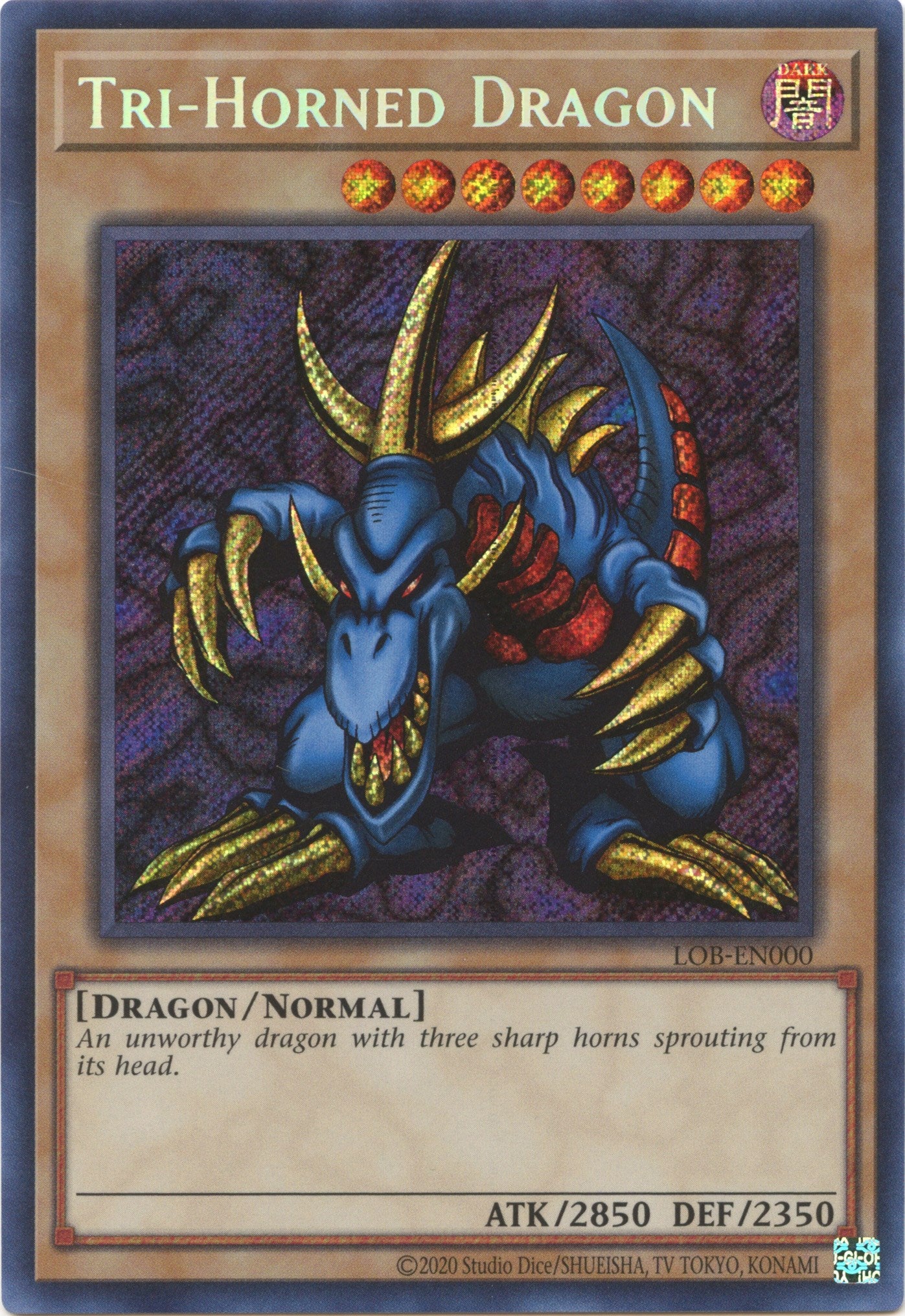 Tri-Horned Dragon (25th Anniversary) [LOB-EN000] Secret Rare | Gear Gaming Bentonville