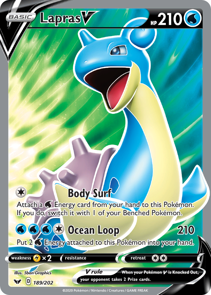 Lapras V (189/202) [Sword & Shield: Base Set] | Gear Gaming Bentonville