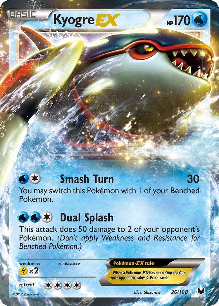 Kyogre EX (26/108) [Black & White: Dark Explorers] | Gear Gaming Bentonville