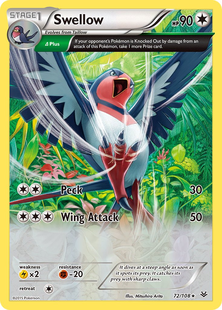 Swellow (72/108) (Theme Deck Exclusive) [XY: Roaring Skies] | Gear Gaming Bentonville