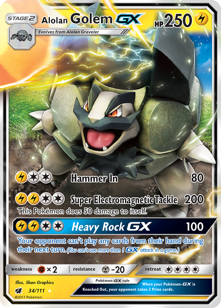 Alolan Golem GX (34/111) [Sun & Moon: Crimson Invasion] | Gear Gaming Bentonville