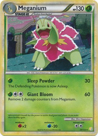 Meganium (26/123) (Cracked Ice Holo) [HeartGold & SoulSilver: Base Set] | Gear Gaming Bentonville