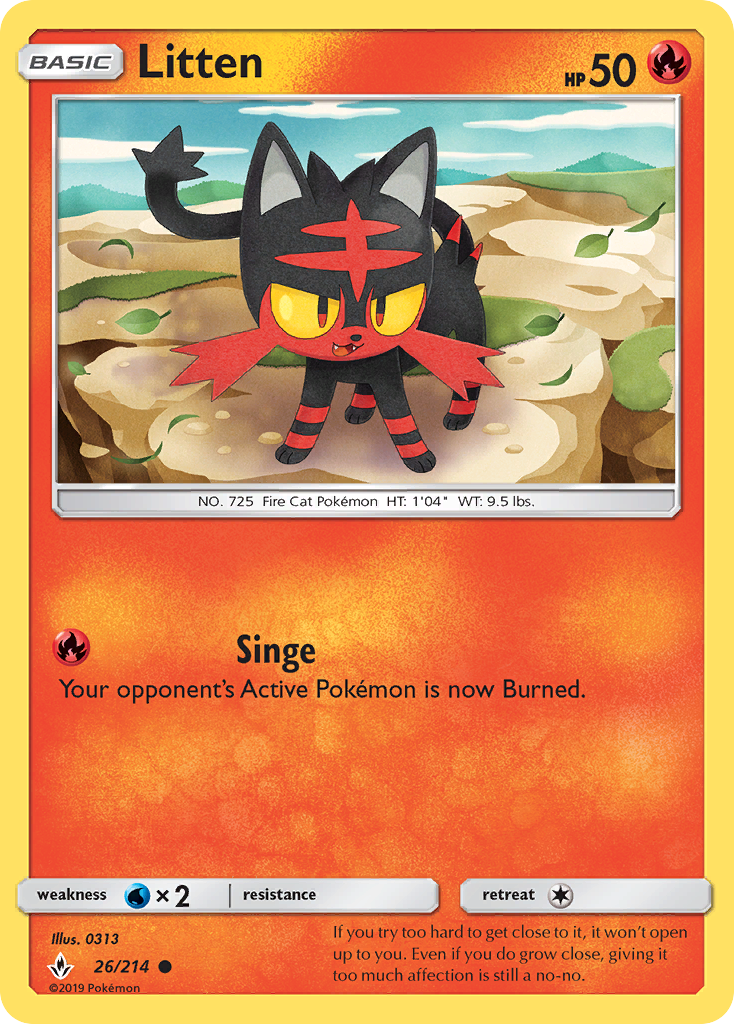 Litten (26/214) [Sun & Moon: Unbroken Bonds] | Gear Gaming Bentonville