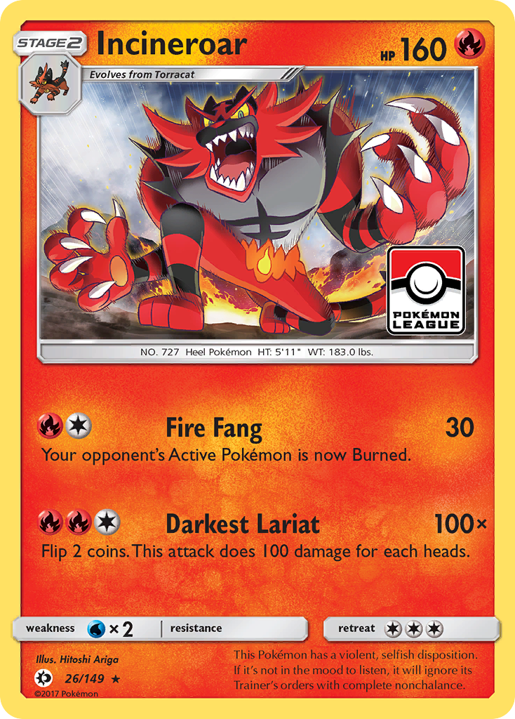 Incineroar (26/149) [Sun & Moon: Base Set] | Gear Gaming Bentonville