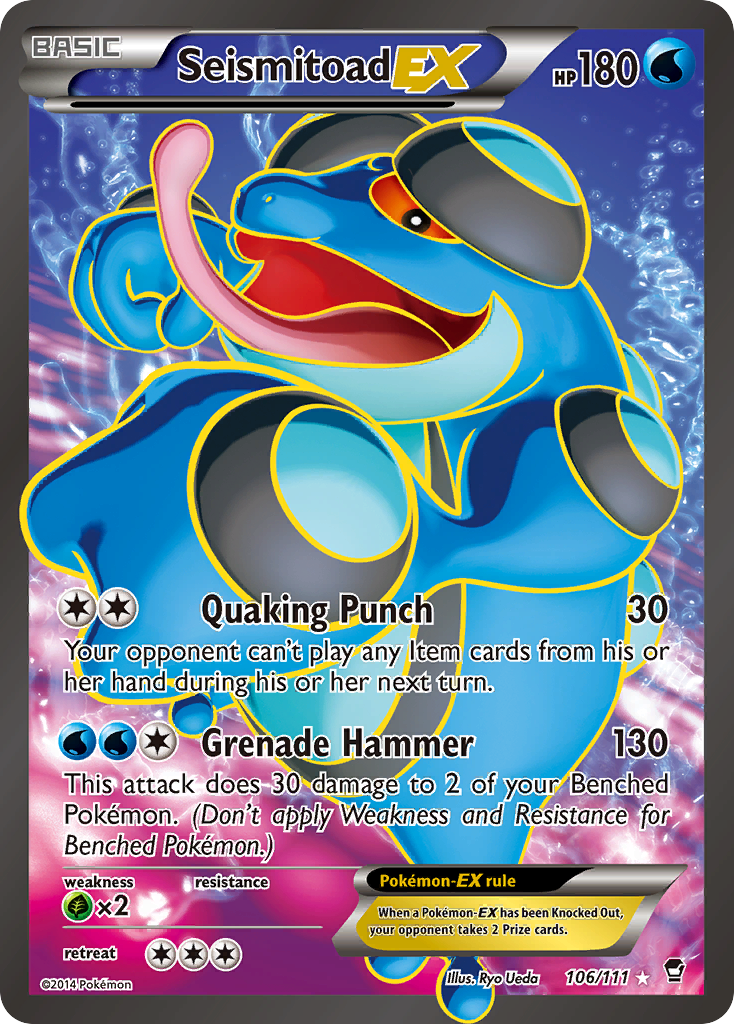 Seismitoad EX (106/111) [XY: Furious Fists] | Gear Gaming Bentonville