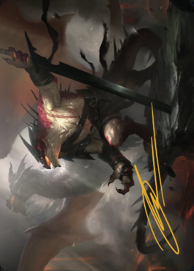 Rivaz of the Claw Art Card (Gold-Stamped Signature) [Dominaria United Art Series] | Gear Gaming Bentonville