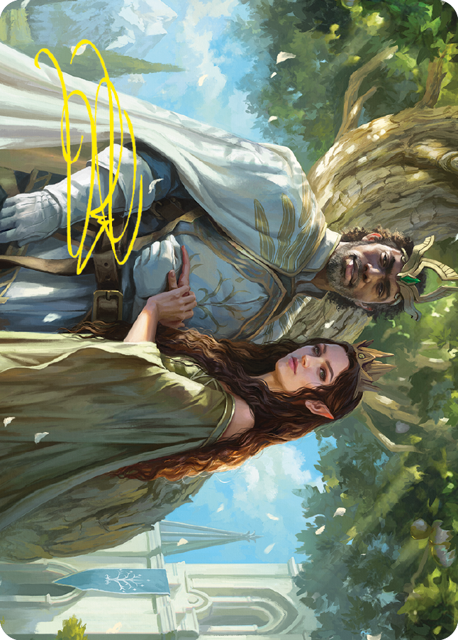 Aragorn and Arwen, Wed Art Card (Gold-Stamped Signature) [The Lord of the Rings: Tales of Middle-earth Art Series] | Gear Gaming Bentonville