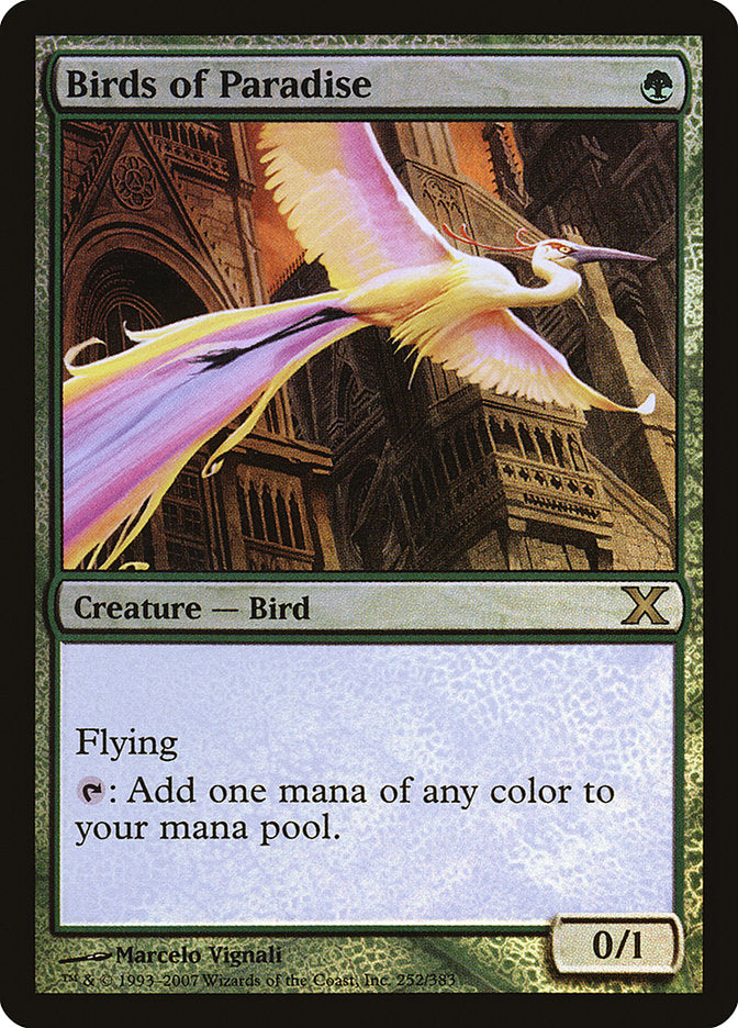 Birds of Paradise (Premium Foil) [Tenth Edition] | Gear Gaming Bentonville