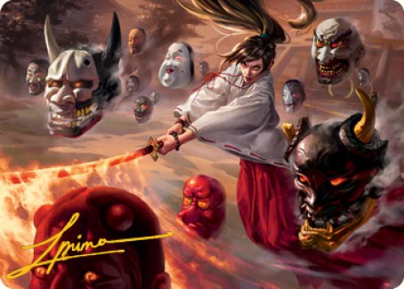 Unquenchable Fury Art Card (Gold-Stamped Signature) [Kamigawa: Neon Dynasty Art Series] | Gear Gaming Bentonville