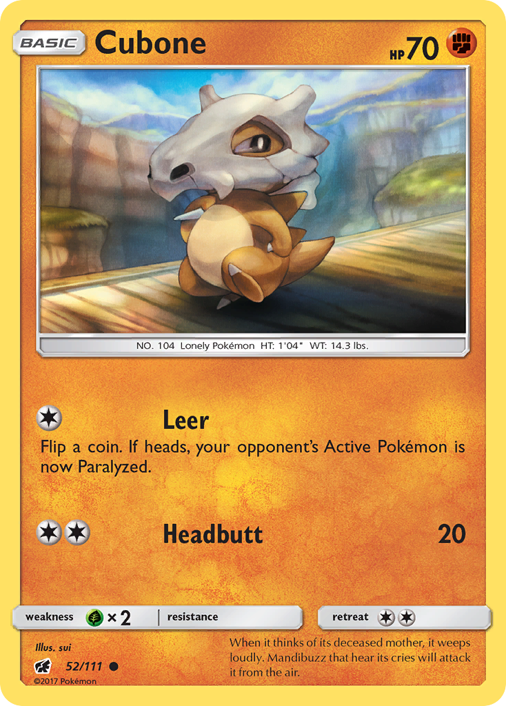 Cubone (52/111) [Sun & Moon: Crimson Invasion] | Gear Gaming Bentonville