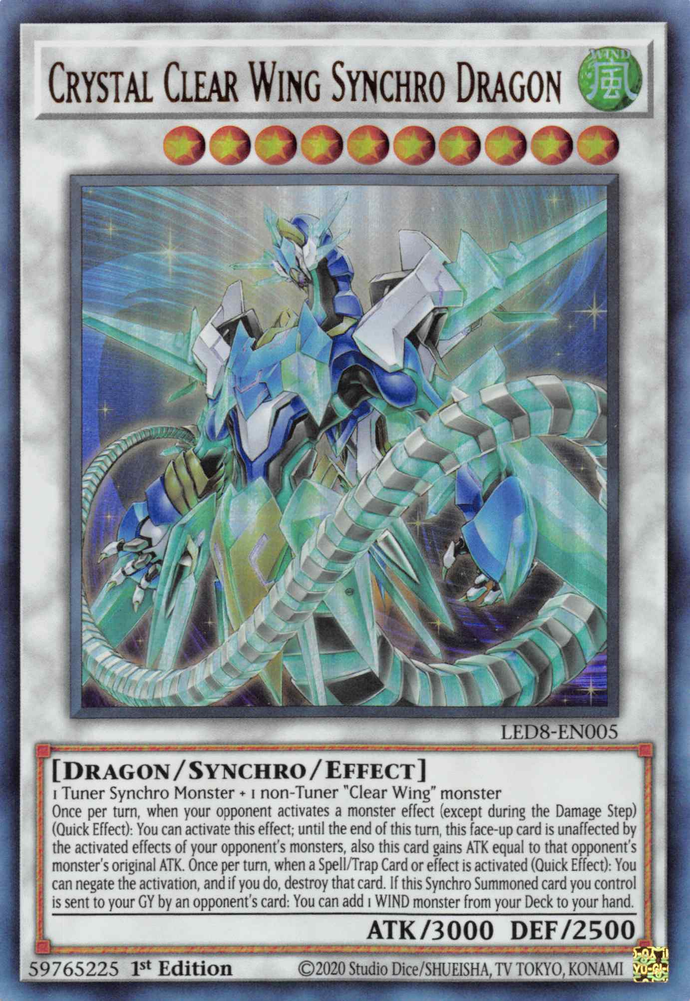 Crystal Clear Wing Synchro Dragon [LED8-EN005] Ultra Rare | Gear Gaming Bentonville