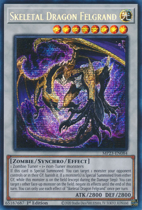 Skeletal Dragon Felgrand [MP23-EN084] Prismatic Secret Rare | Gear Gaming Bentonville