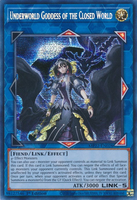 Underworld Goddess of the Closed World [MP22-EN028] Prismatic Secret Rare | Gear Gaming Bentonville