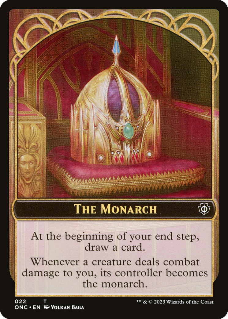 The Monarch // Golem Double-Sided Token [Phyrexia: All Will Be One Commander Tokens] | Gear Gaming Bentonville