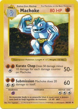 Machoke (34/102) [Base Set Shadowless Unlimited] | Gear Gaming Bentonville