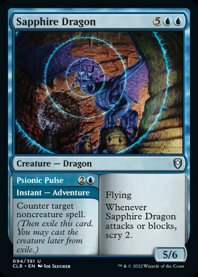 Sapphire Dragon // Psionic Pulse [Commander Legends: Battle for Baldur's Gate] | Gear Gaming Bentonville