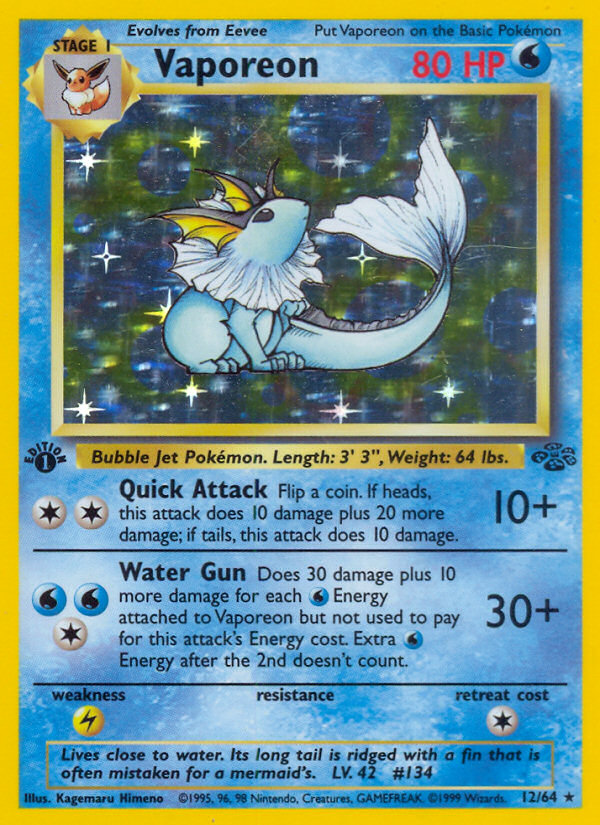 Vaporeon (12/64) [Jungle 1st Edition] | Gear Gaming Bentonville