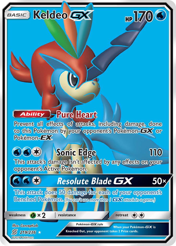 Keldeo GX (219/236) [Sun & Moon: Unified Minds] | Gear Gaming Bentonville