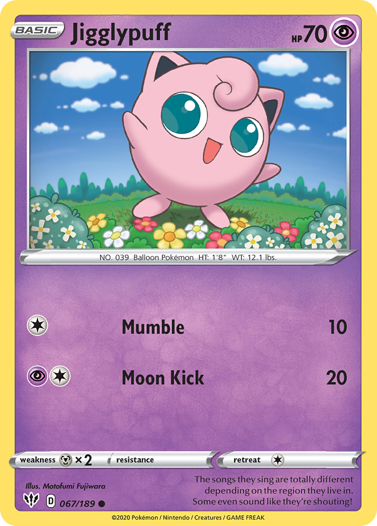 Jigglypuff (067/189) [Sword & Shield: Darkness Ablaze] | Gear Gaming Bentonville