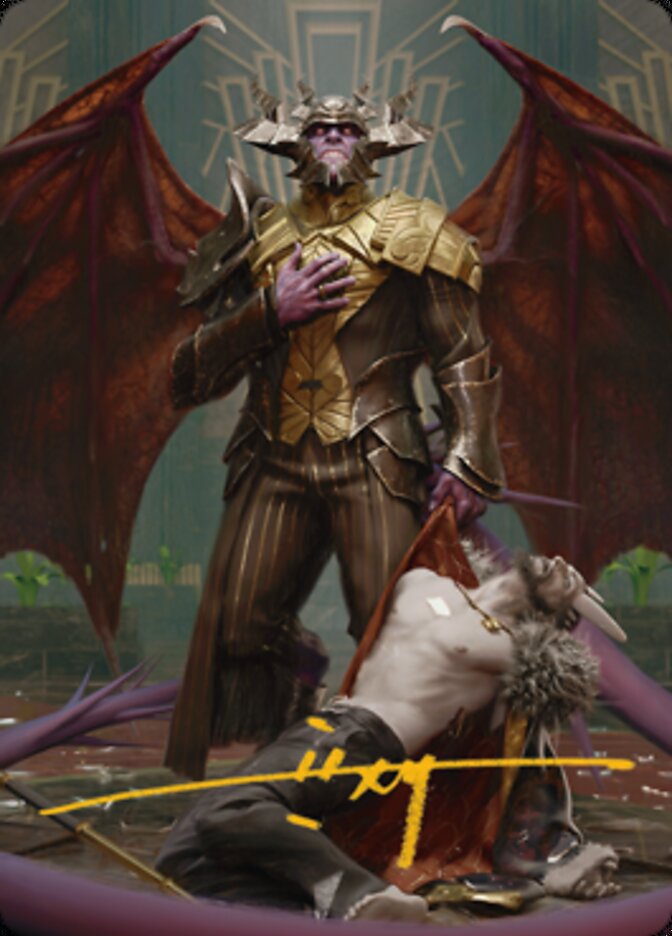 Ob Nixilis, the Adversary 1 Art Card (Gold-Stamped Signature) [Streets of New Capenna Art Series] | Gear Gaming Bentonville
