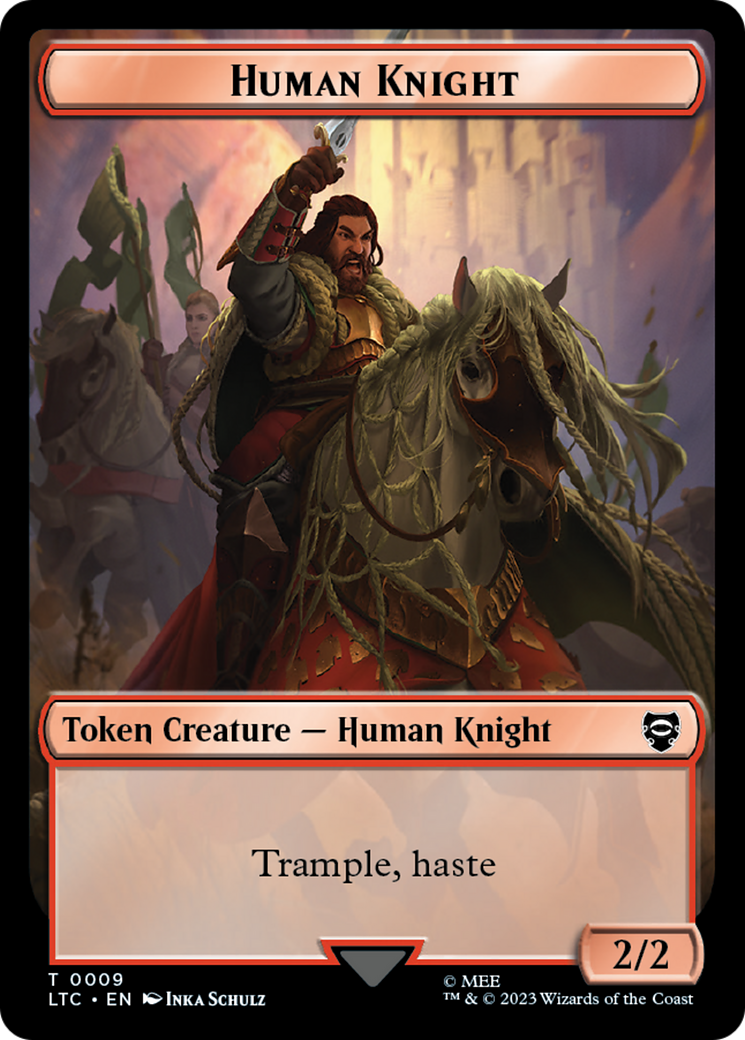 Human Knight // Human Double-Sided Token [The Lord of the Rings: Tales of Middle-Earth Commander Tokens] | Gear Gaming Bentonville