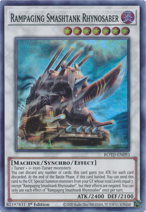 Rampaging Smashtank Rhynosaber [ROTD-EN093] Super Rare | Gear Gaming Bentonville